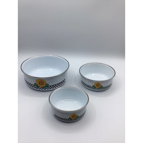 Vintage Vitroceramic Table Tops Unlimited Enamel Metal Bowl Lot 3 - Picture 11 of 12